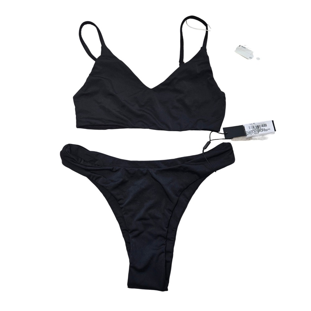 Myra Swim Black Seasonless Lilli Top Cindy Bottom Bikini Set XS NWT $220